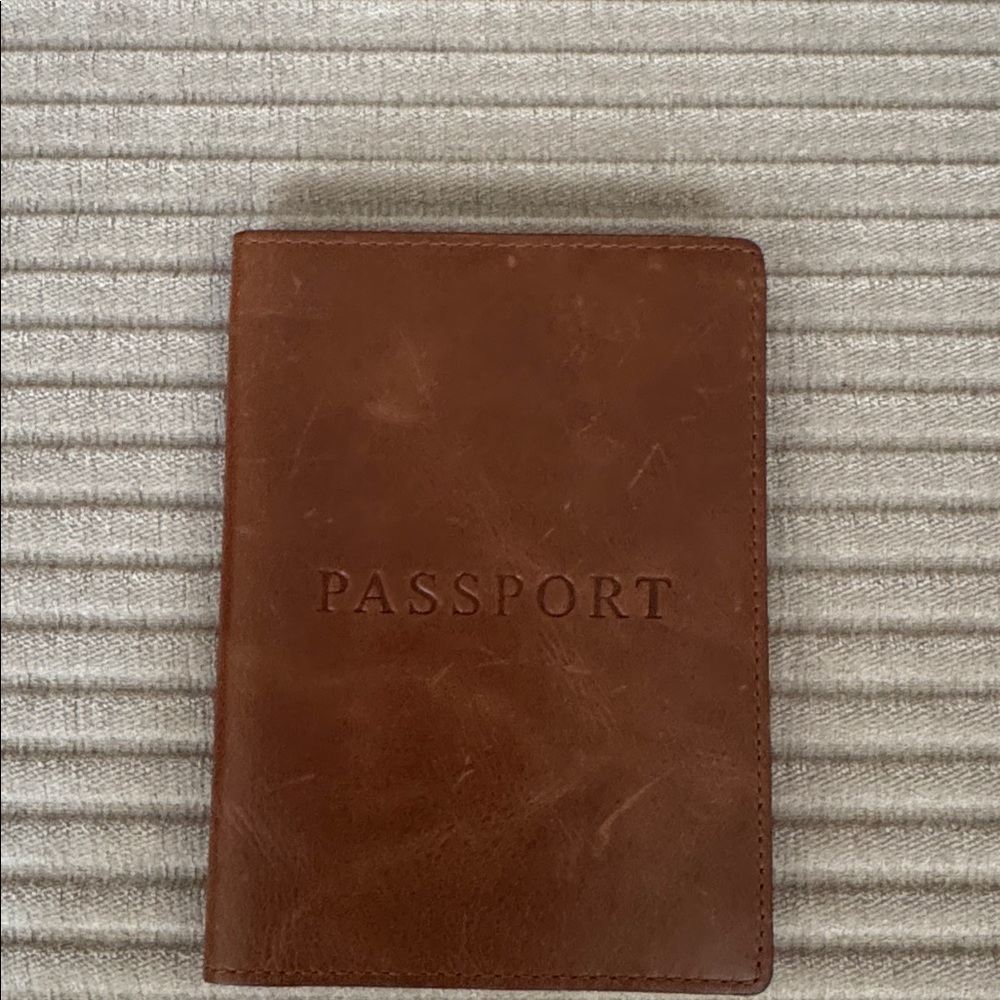 J Crew Brown Leather Passport Holder